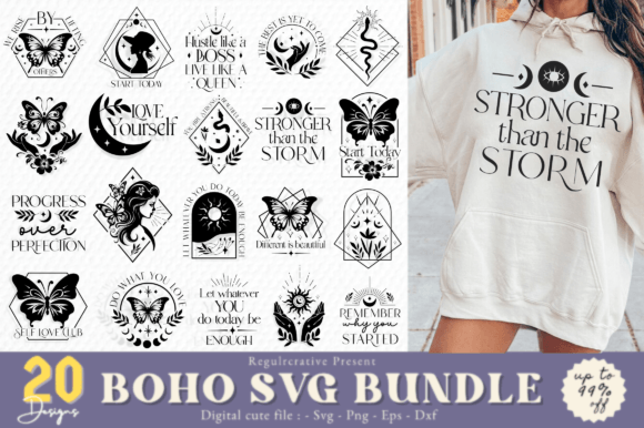 About Boho Svg Bundle,floral Moon Svg Graphic
