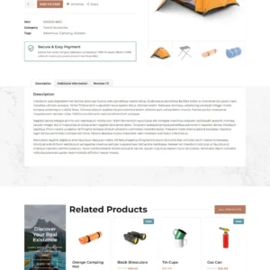 BARRAMERU - OUTDOOR ADVENTURE CAMPING STORE ELEMENTOR PRO TEMPLATE KIT LATEST VERSION