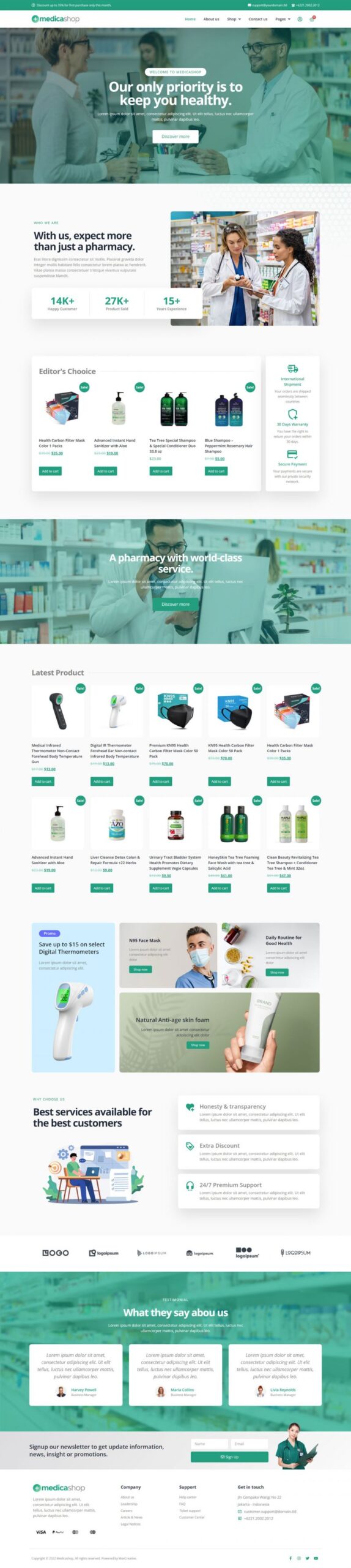 MEDICASHOP - PHARMACY & MEDICAL STORE ELEMENTOR TEMPLATE KIT LATEST VERSION - Image 2